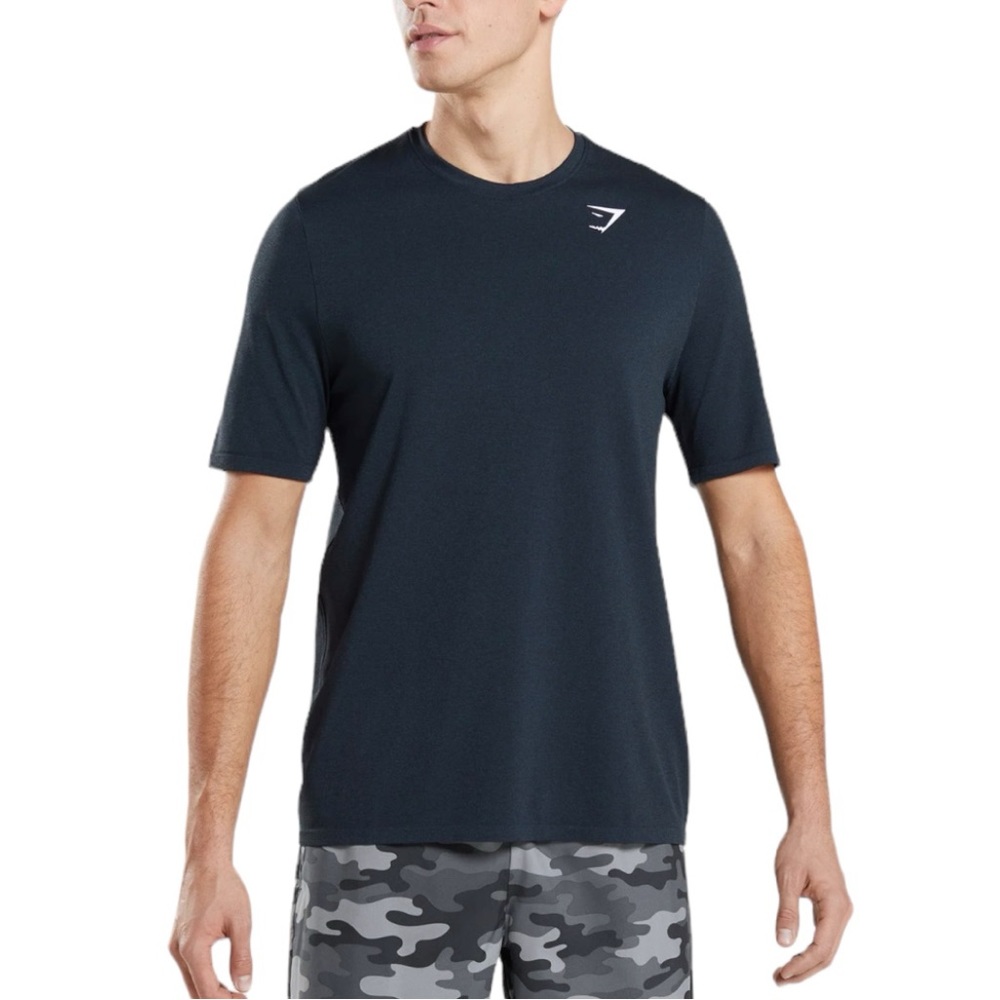 Gymshark Mens T-Shirt Short Sleeve Navy Blue Gym Casual Athleisure Small